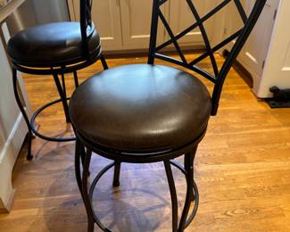 Up close of bar stool.