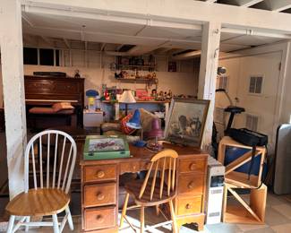 Small desk and other furniture for sale in person.