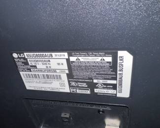 65" LG HDMI TV.