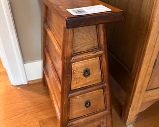 $120. Antique side table. Very unique, 9.5"w x 17.5"d x 20.5"h.