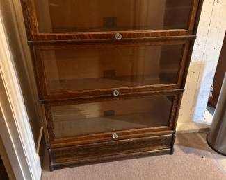 $280. Globe-Wernicke Lawyers Bookcase. (3 pieces). 34"w x 9.5"d x 46"h