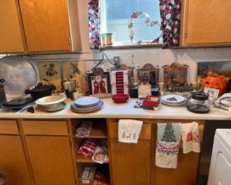 Holiday and other items for sale in person.