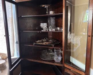 Interior of corner cupboard.
