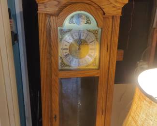 Arched grandfather clock (in the garage)