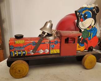 Wooden vintage cartoon engine