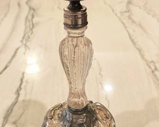 Victorian Silver Plate and Crystal Candlestick