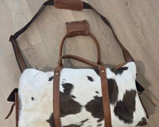 Cowhide and Leather Duffle Bag