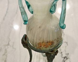 Ancient Roman Glass Amphora with Stand