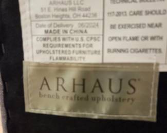 Arhaus Bench Crafted Upholstery Grey Fabric Counter Stools Set of  4