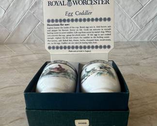 Royal Worcester Egg Coddlers with Bird Motif