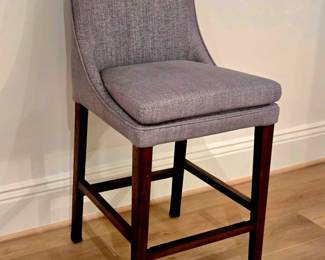 Arhaus Bench Crafted Upholstery Grey Fabric Counter Stools Set of  4