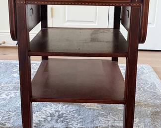 Mahogany DropLeaf Serving Cart with Drawer