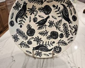 Nate Berkus Stoneware Bowl with Bird and Floral Motif