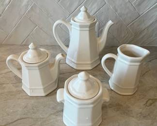 Hall China Octagonal White Tea Set