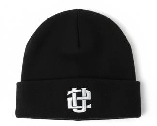 Black Beanie with Monogram Logo
