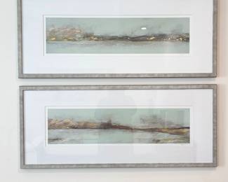 Set of Two Leaping Waters Abstract Landscape Prints