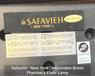Safavieh New York Adjustable Brass Pharmacy Floor Lamp