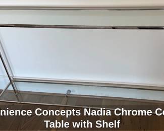 Convenience Concepts Nadia Chrome Console Table with Shelf
