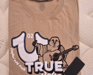 True Religion Buddha Playing Guitar Graphic TShirt