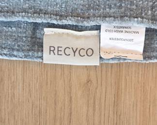 Recyco Blue Polyester Throw Blanket with Fringe 