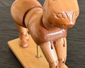 Wooden Articulated Cat Manikin
