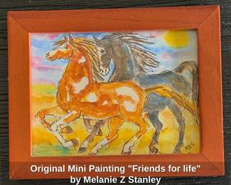 Original Mini Painting Friends for life by Melanie Z Stanley