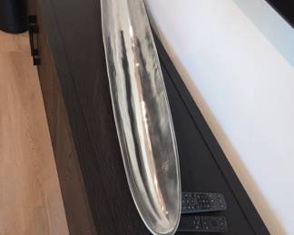 Hammered Aluminum Canoe or Boat Shaped Tray