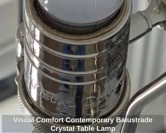 Visual Comfort Contemporary Balustrade Crystal Table Lamp 