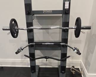 Power Systems Barbell Rack with Assorted Barbells