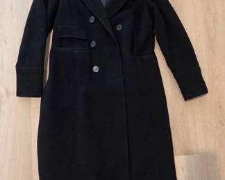 Marc New York by Andrew Marc Womens Black DoubleBreasted Wool Blend Coat