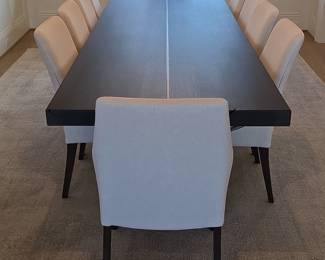 Arhaus Arlington Dining Table and Eight Upholstered Chairs Set