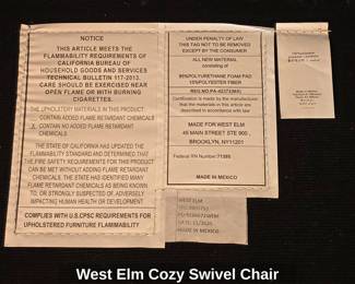 West Elm Cozy Swivel Chair 