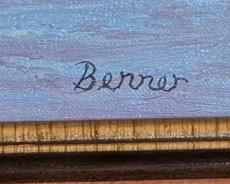 Oil Painting of a Sailboat at Sunset by Benner third image