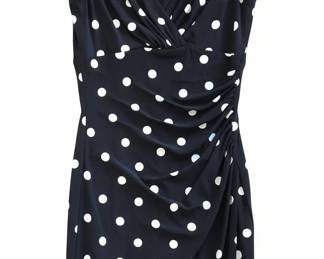 Lauren Ralph Lauren Polka Dot Ruched Sheath Dress