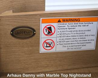 Arhaus Danny with Marble Top Nightstand 