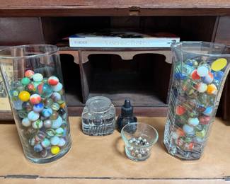Vintage marbles, ink well, Vanishing Florida signed copy