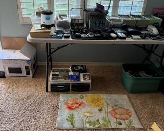 CDs, mouses, phones, electric cables