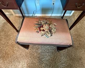 Needlepoint bench seat