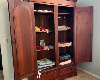 Large antique linen press