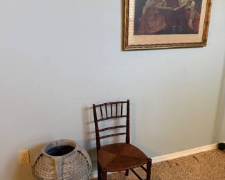 Antique rush seat child’s chair