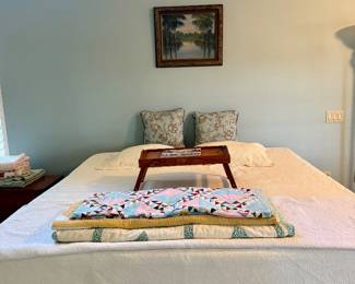 Tempurpedic bed, quilts, old Florida painting