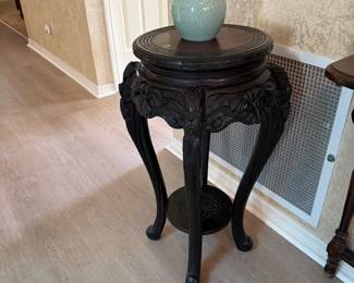 Vintage Chinoiserie Rosewood pedestal table