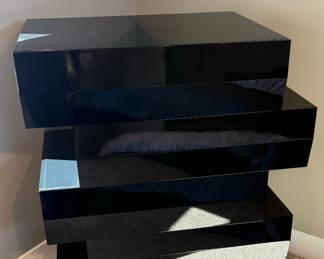 J&M Milan Modern Black Lacquer Bedroom Set
