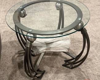 Contemporary Glass Topped Side Table