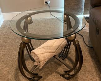 Contemporary Glass Topped Side Table