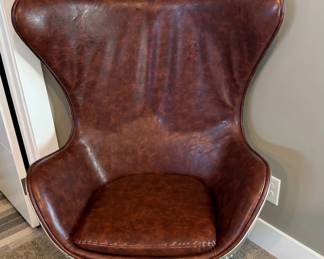 Aluminum Backed Swivel Egg Chair