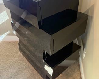 J&M Milan Modern Black Lacquer Bedroom Set