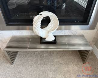 Stainless Steel Slatted Bench