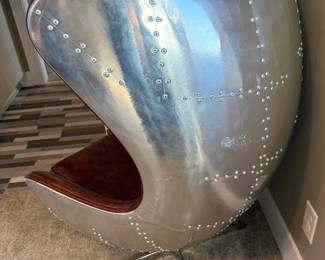Aluminum Backed Swivel Egg Chair