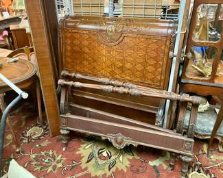 Pair of French painted twin beds 